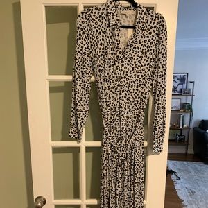 NWT Loft Leopard Print Midi Dress